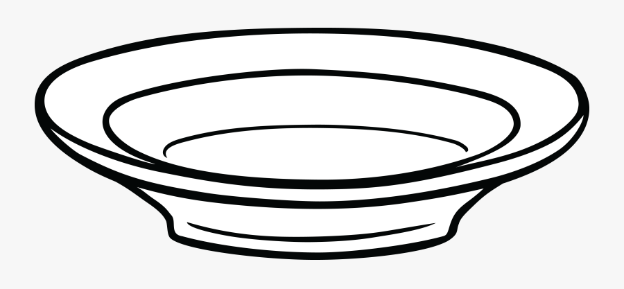 Free Clipart Of A Shallow Bowl - Line Drawing Of Plate, Transparent Clipart