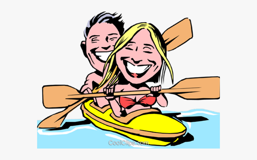 Paddle Clipart Kayak Girl - Kayaking Cartoon, Transparent Clipart