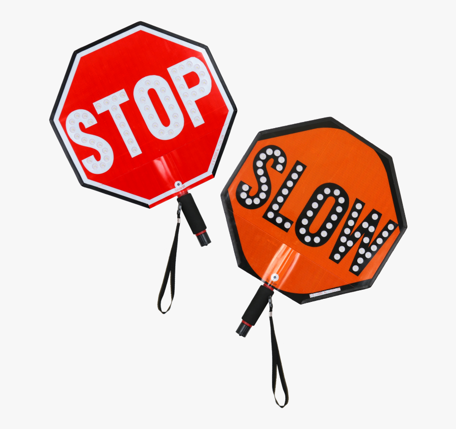 Transparent Clipart Stopsign - Led Stop Slow Paddles, Transparent Clipart