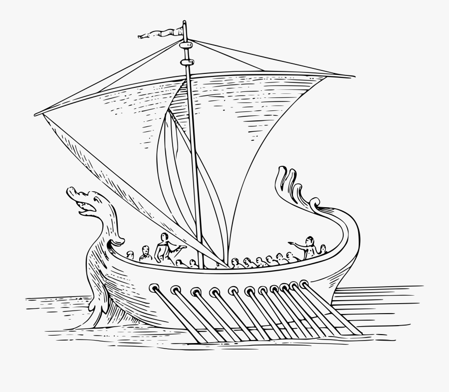 Roman Ship Clip Arts - Easy Roman Ship Drawing, Transparent Clipart