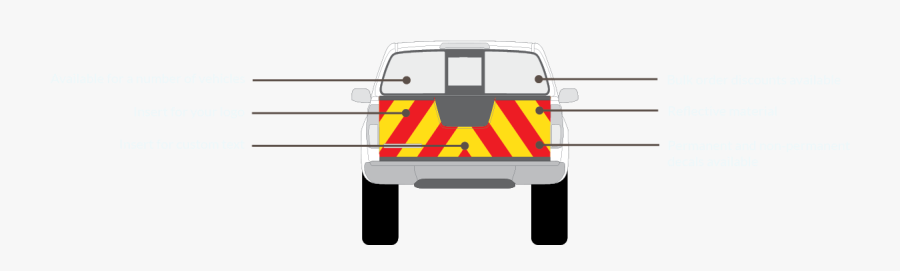 A Pickup Truck With A Reflective Red And Yellow Tailgate, Transparent Clipart
