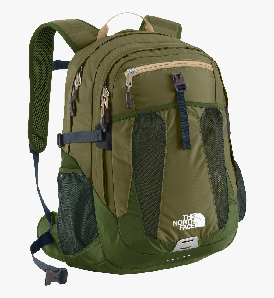 Download This High Resolution Backpack Png Clipart - North Face Olive Green Backpack, Transparent Clipart