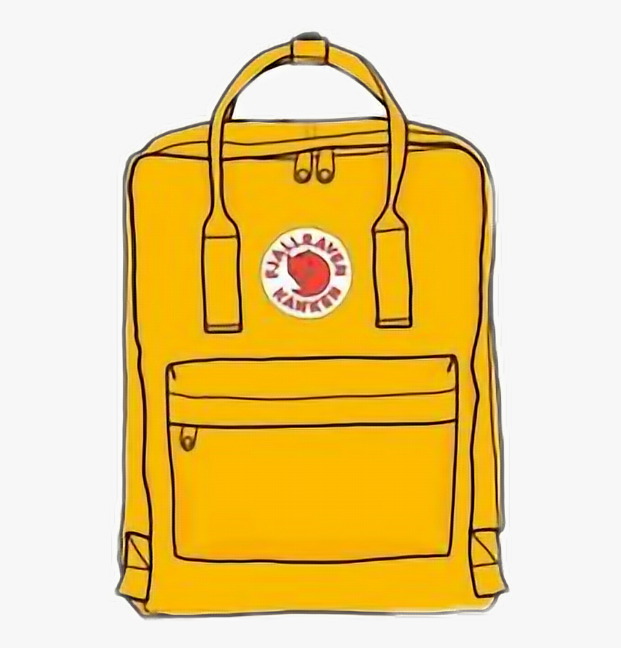 #kanken #mustard #aeathetic #backpack #fjallravenkanken - Vsco Girl Stickers Yellow, Transparent Clipart