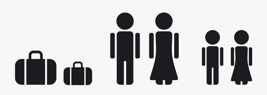 Vacation, Family Travel Vacation Together Luggage Pe - Adult Children Vector, Transparent Clipart