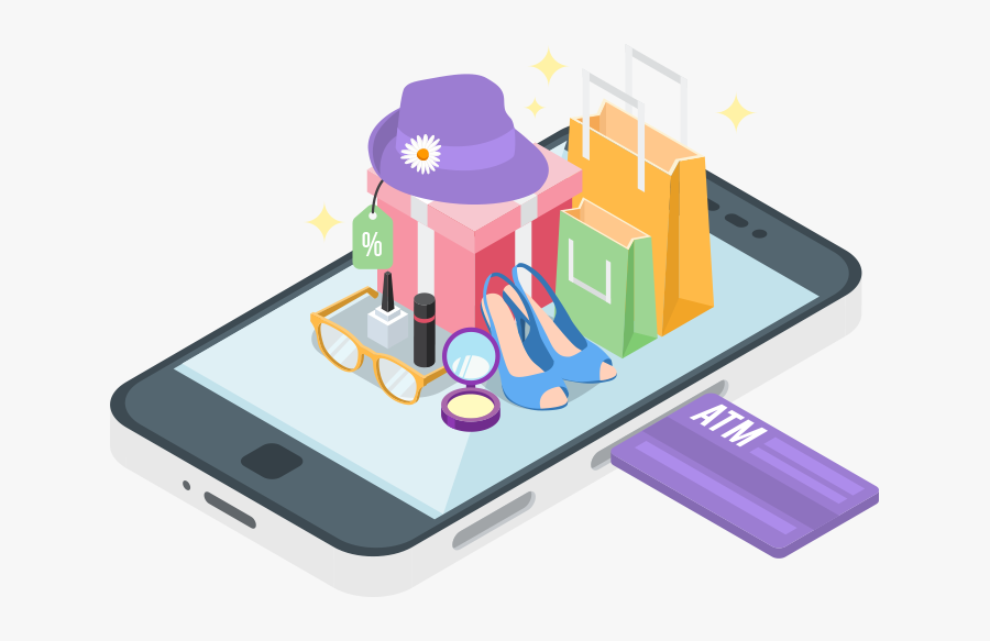 Market Clipart Building Supermarket - Mobile App Shopping Png, Transparent Clipart