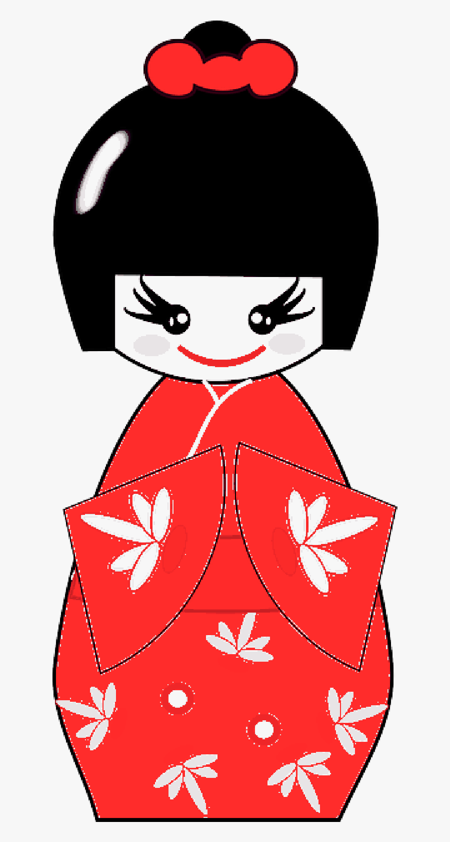 Kimono, Puppet, Asian, Japanese, Chinese, Woman, Girl - Kokeshi Dolls Cartoons Png, Transparent Clipart