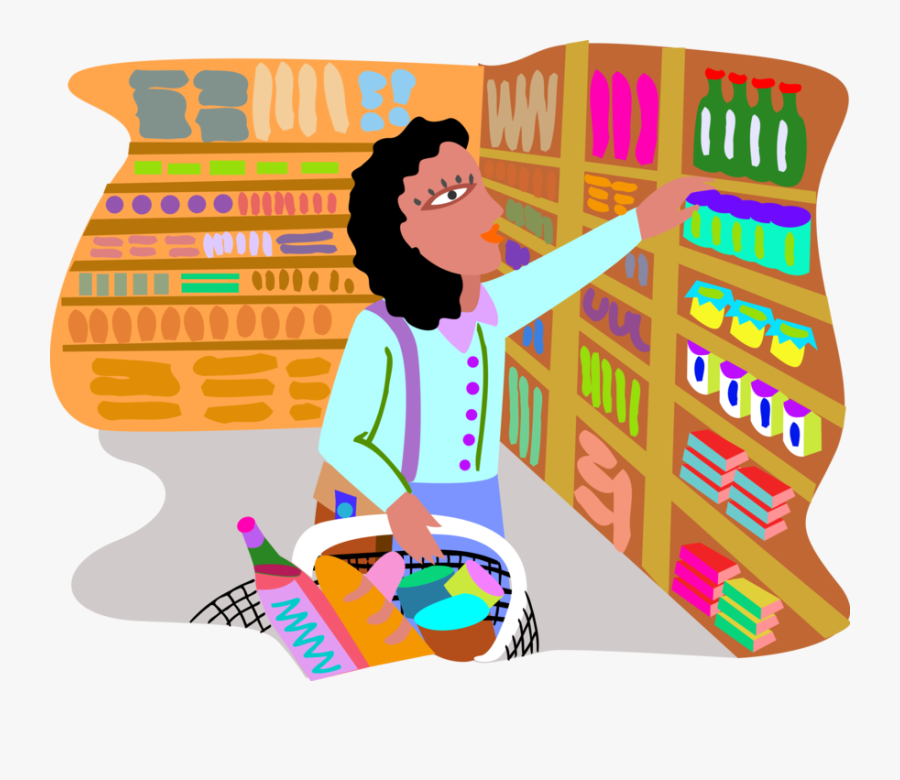 Clip Art Cartoon Grocery Store - Market Economy Three Basic Questions