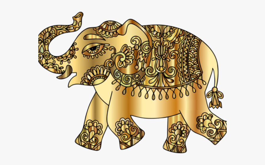 Tusk Clipart Asia Animal - Elephant Gold Png, Transparent Clipart