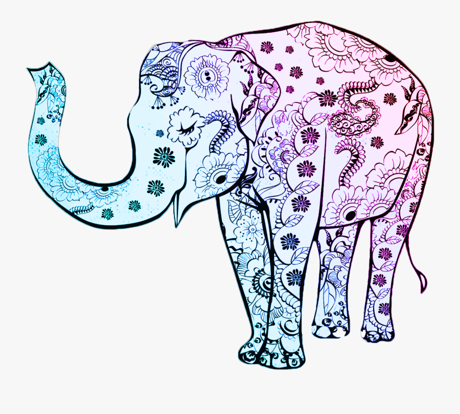 Elephants Clipart Floral - Floral Elephant, Transparent Clipart