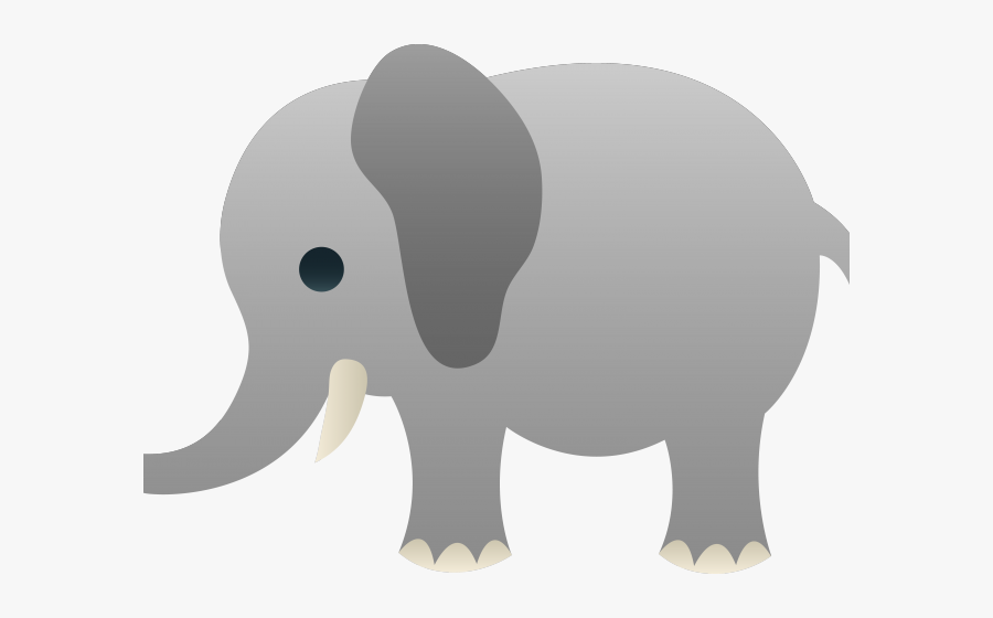 Elephant Clipart Simple - Gray Clip Art, Transparent Clipart