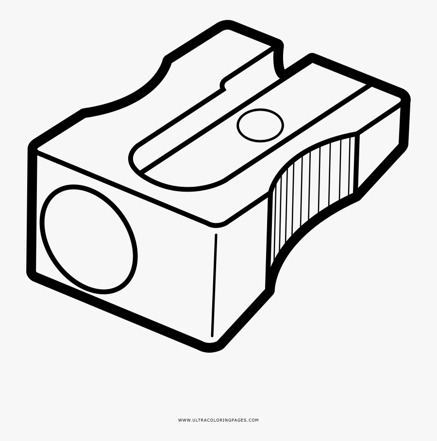 Transparent Pencil Sharpener Clipart Black And White - Dibujo De Sacapuntas Para Colorear, Transparent Clipart