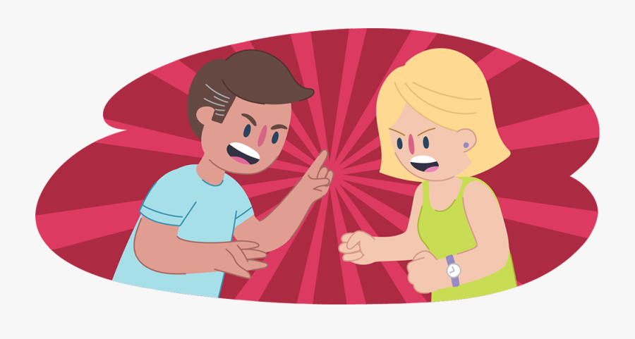 Two Parents Arguing - Cartoon Child And Parents Fighting, Transparent Clipart