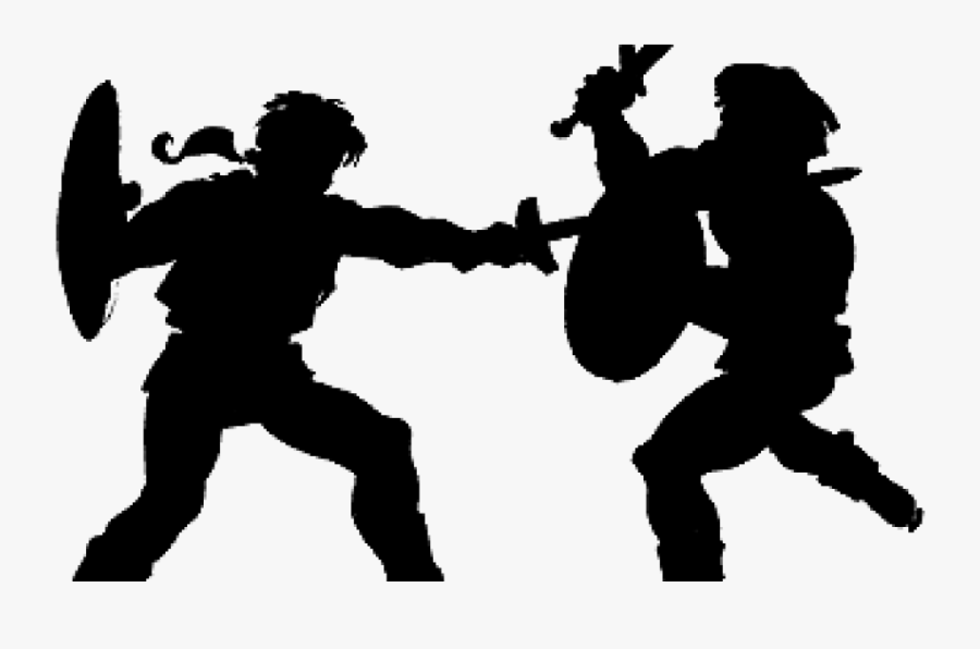 Sword Fight Clipart - Two People Sword Fighting, Transparent Clipart
