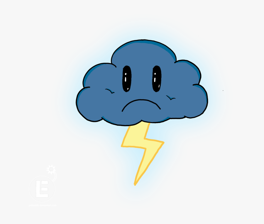 Thunder Clipart Sad - Thunderstorm Sad Cloud Cartoon, Transparent Clipart