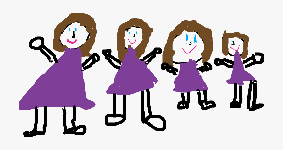 Four Sisters Cartoon, Transparent Clipart