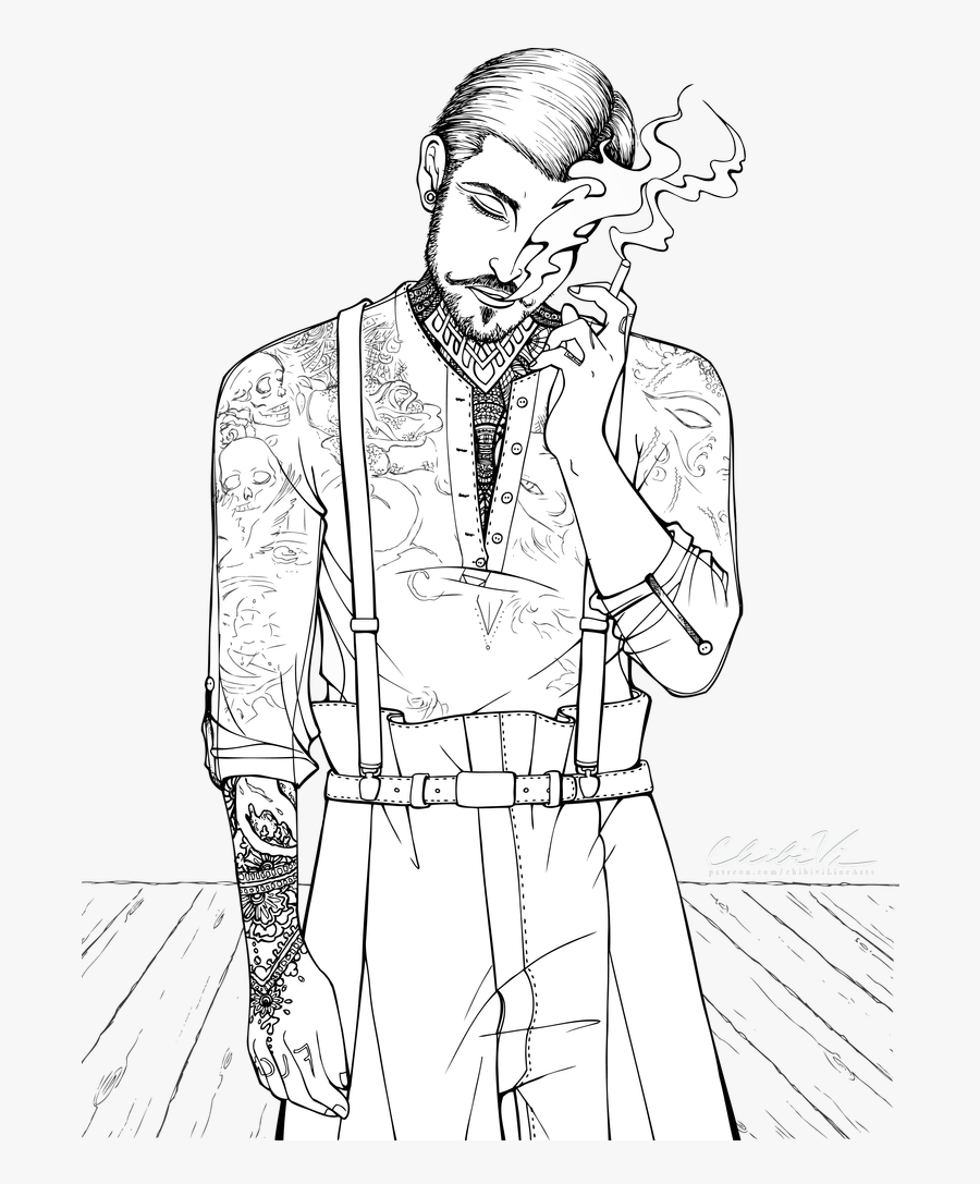 White Smoke Lineart Transparent - Illustration, Transparent Clipart