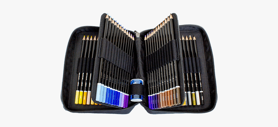 Premium 72 Colored Pencil Set With Case And Sharpener - Nail Care, Transparent Clipart
