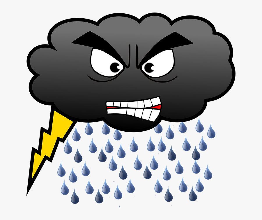 Cloud Rain Lightning Free - Regenwolk Png, Transparent Clipart
