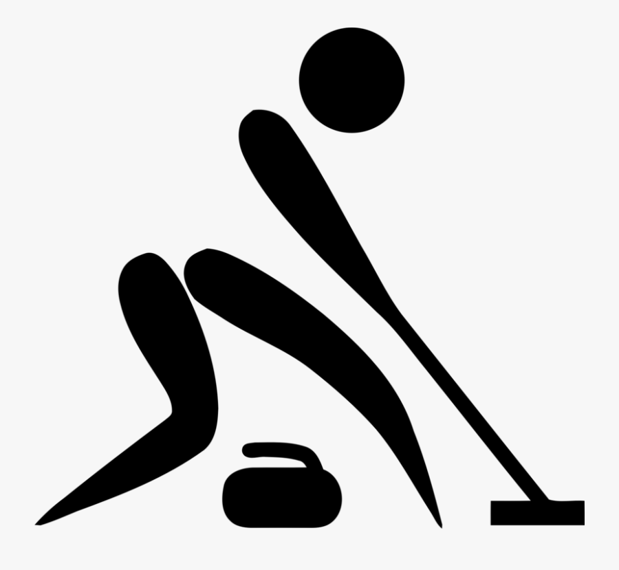 Curling, Sports, Pictogram, Olympics - Curling Sport Clipart Black And White, Transparent Clipart