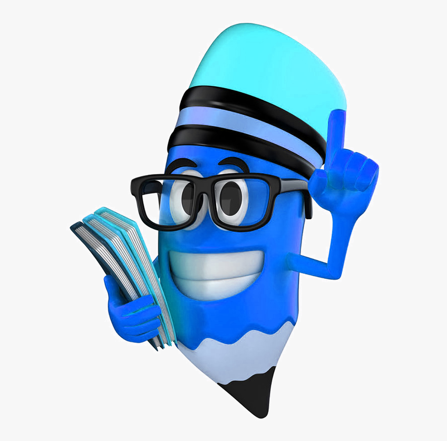 Pencil Villain Book Holding 3d Free Hd Image Clipart - Pencil Png Cartoon, Transparent Clipart