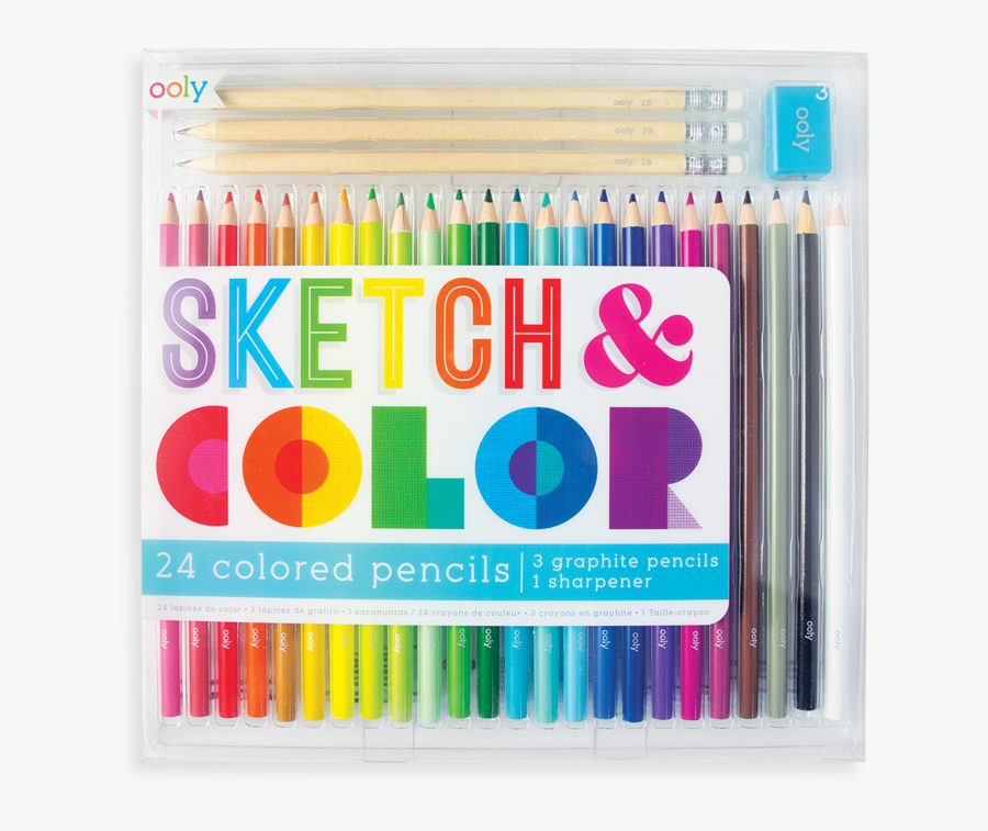 Sketch And Colour Pencil Set - Color Pencil Set, Transparent Clipart
