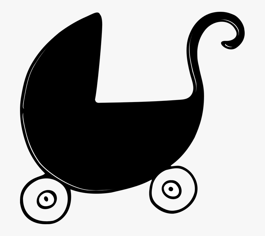 Children"s Push Chair Perambulator Baby Buggy - Baby Stroller Clipart Black, Transparent Clipart