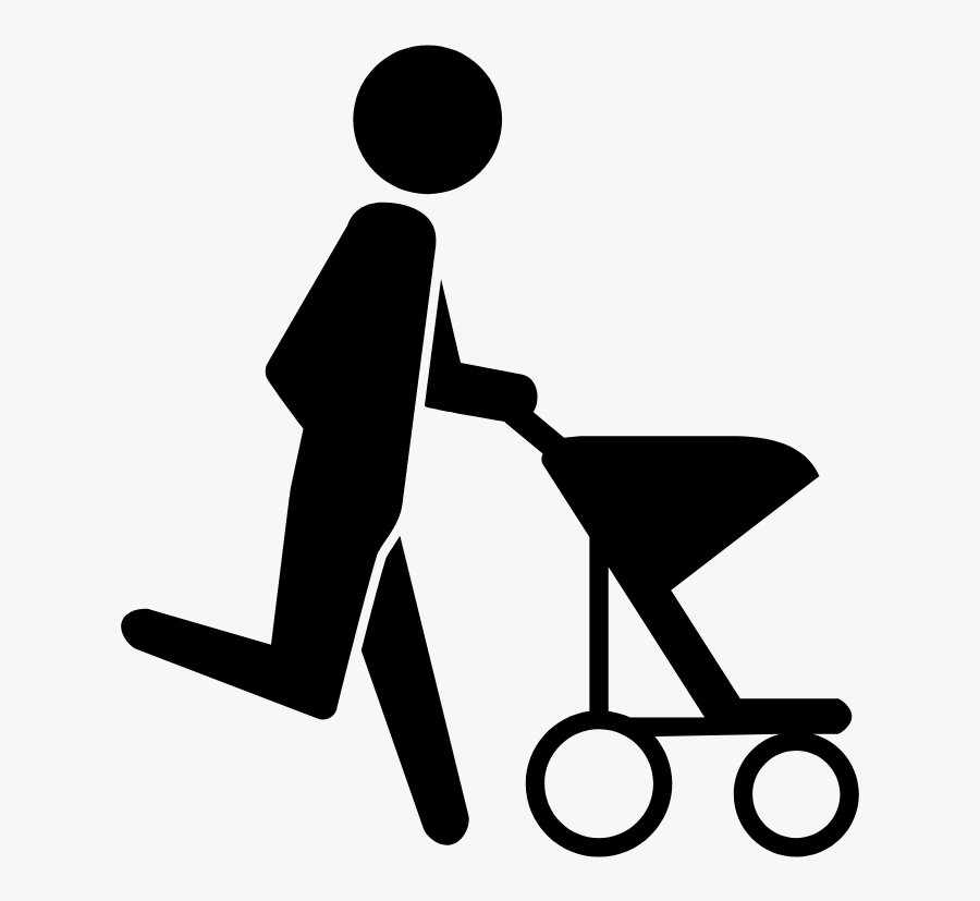 Person Pushing A Stroller While Running - Garder Un Chien En Laisse, Transparent Clipart