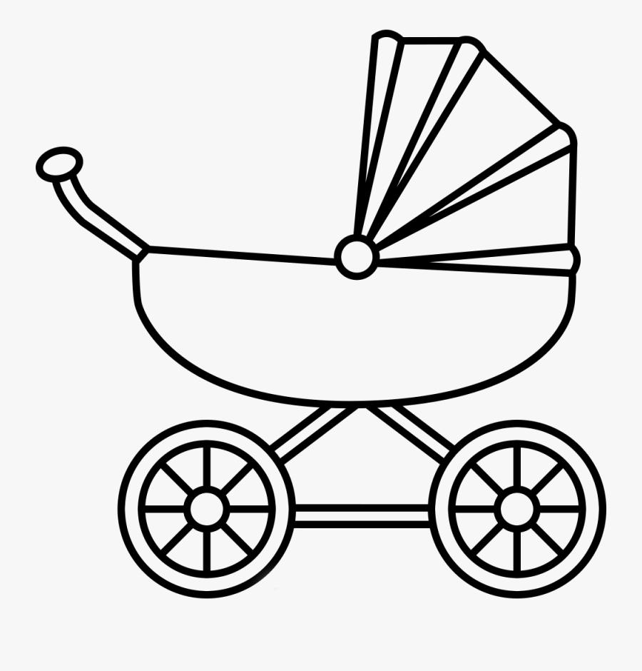 Stroller Coloring Pages - Baby Carriage Coloring Page, Transparent Clipart