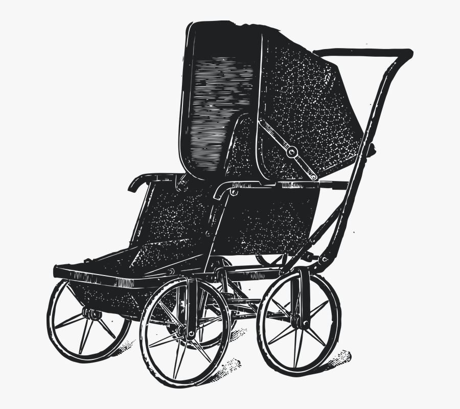 Vintage Pram Stroller Baby Free Vector Graphic On Pixabay - Vintage Stroller Png, Transparent Clipart