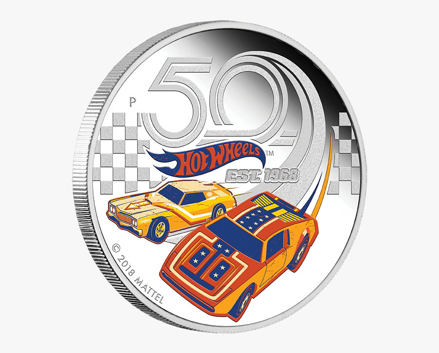 50 Years Of Hot Wheels 2018 Silver Proof Coin - Hot Wheel 50th Anniversary, Transparent Clipart