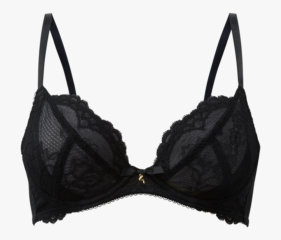 Black Lace Bra Png - Padded Black Lace Bra, Transparent Clipart