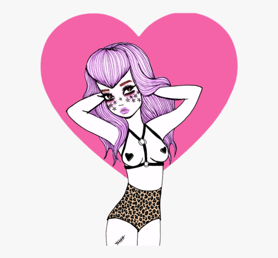 #girl #heart #pink #love #sex #sexy #drawing #art #bra - Valfre Characters, Transparent Clipart