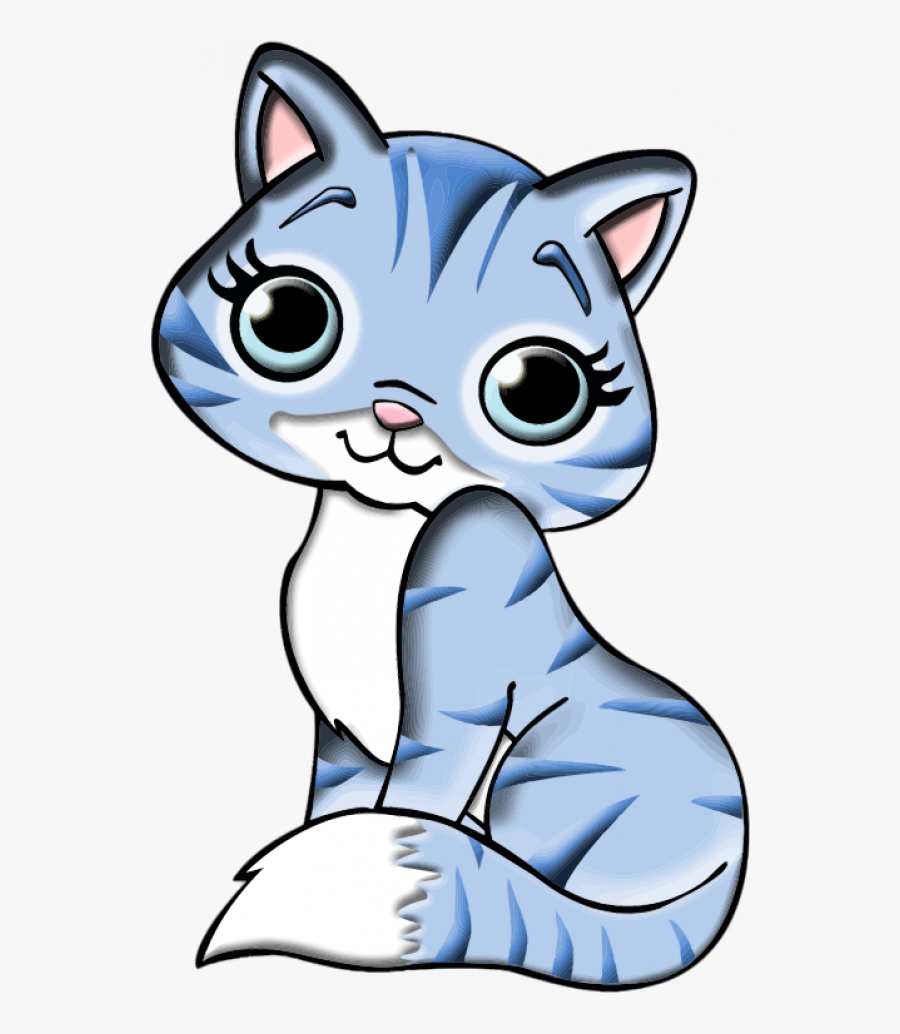 Cat Clipart Transparent Background Images Transparent - Cute Cartoon Blue Cat, Transparent Clipart
