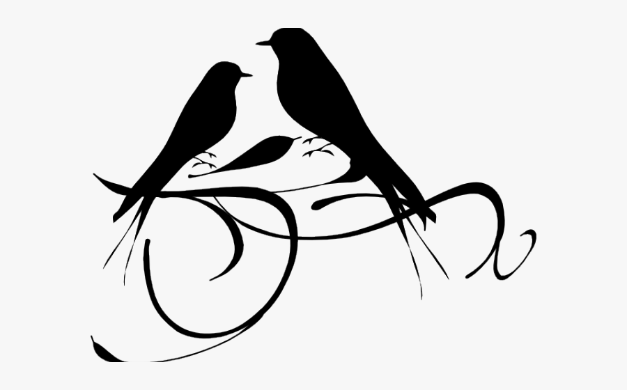 Love Bird Clipart Black And White, Transparent Clipart