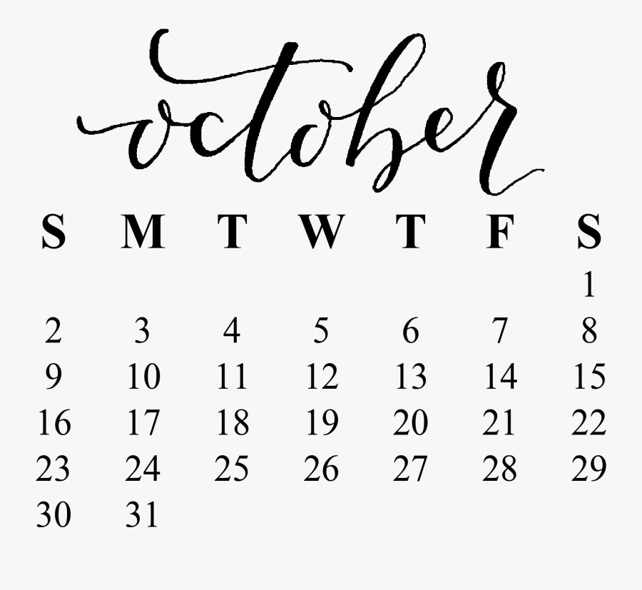 2016 Desktop Calendars - October 2017 Calendar Png, Transparent Clipart