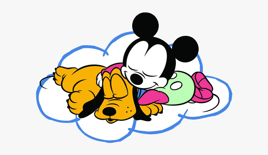 Disney Baby Group Clipart - Mickey And Minnie Mouse Sleeping, Transparent Clipart