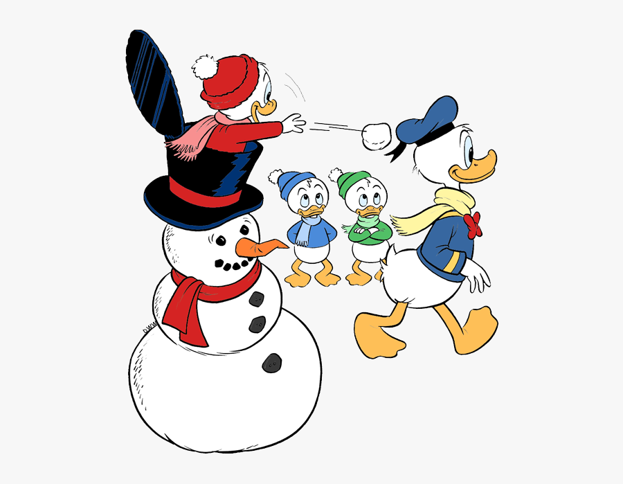 Goofy Pluto Pluto Howling Huey Throwing Donald A Snowball - Cartoon, Transparent Clipart