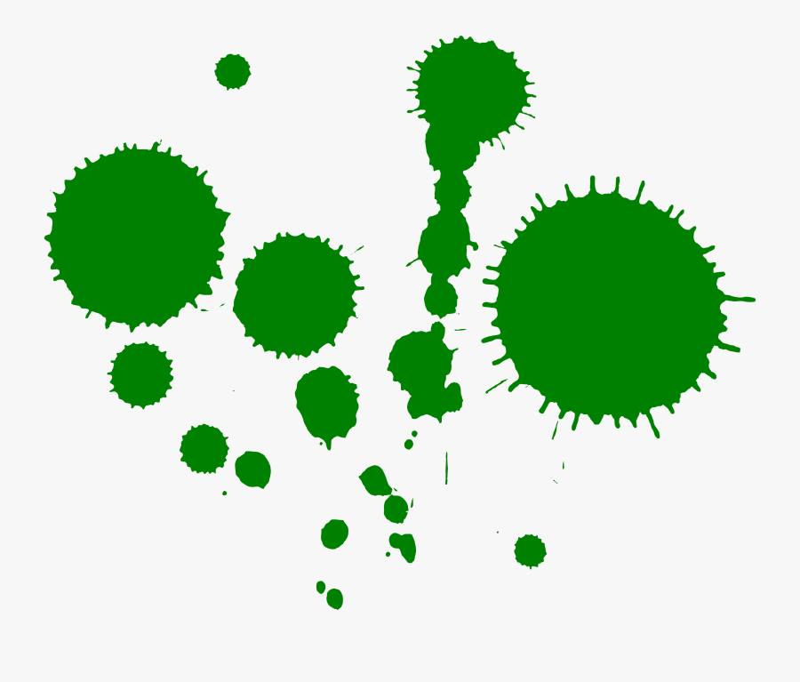 10 Green Paint Splatters - Green Spray Can Transparent, Transparent Clipart