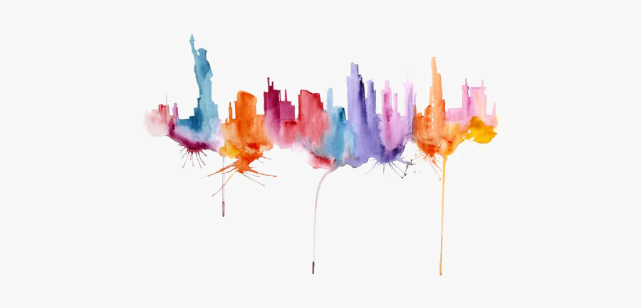 Abstract Watercolor Png Clipart - New York Watercolor Skyline, Transparent Clipart