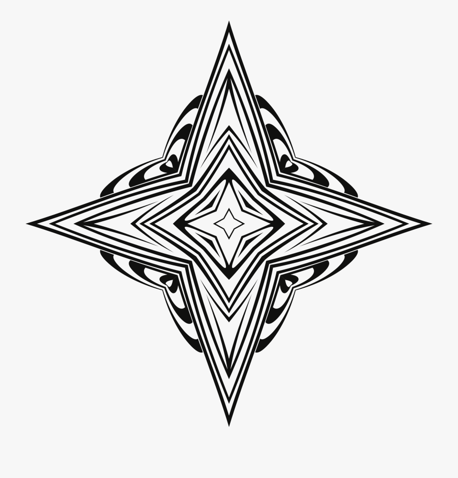 Art Deco Star Clip Black And White - Art Deco Clipart, Transparent Clipart