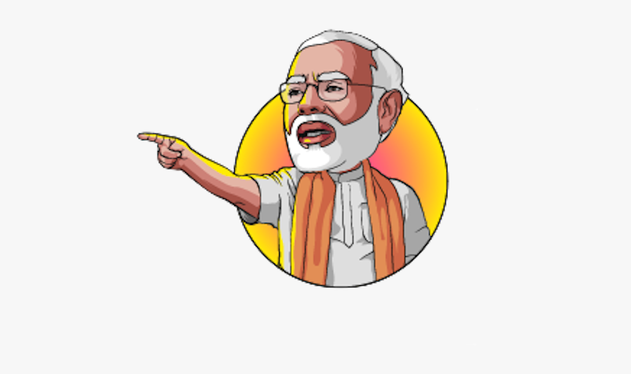 Narendra Modi Stickers Messag - Modi Cartoon, Transparent Clipart