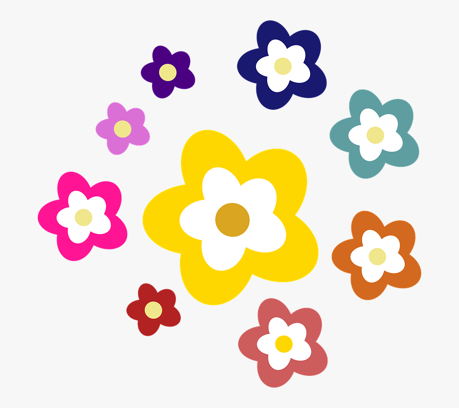 Colorful Clip Art Flowers, Transparent Clipart