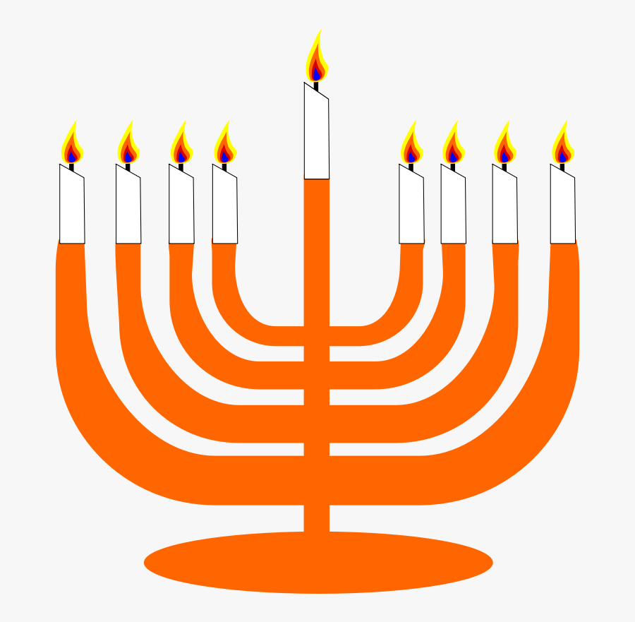 Simple Menorah For Hanukkah With Shamash - Menorah Clip Art, Transparent Clipart