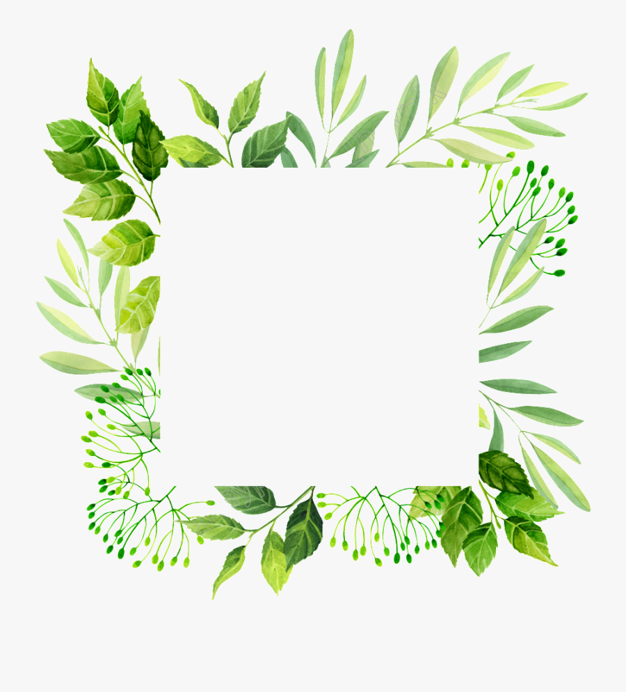 Leaf,plant,herb,line Art,flower,clip Art - Printable Frame Templates Free, Transparent Clipart