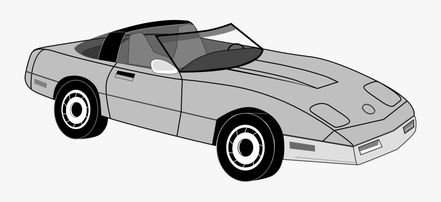 Automotive Exterior,compact Car,monochrome Photography - Corvette Cartoon, Transparent Clipart