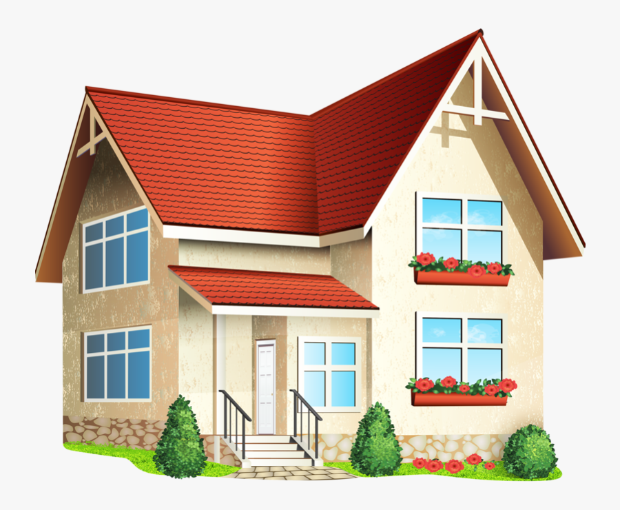 Transparent Cute House Clipart - House Building Clipart, Transparent Clipart