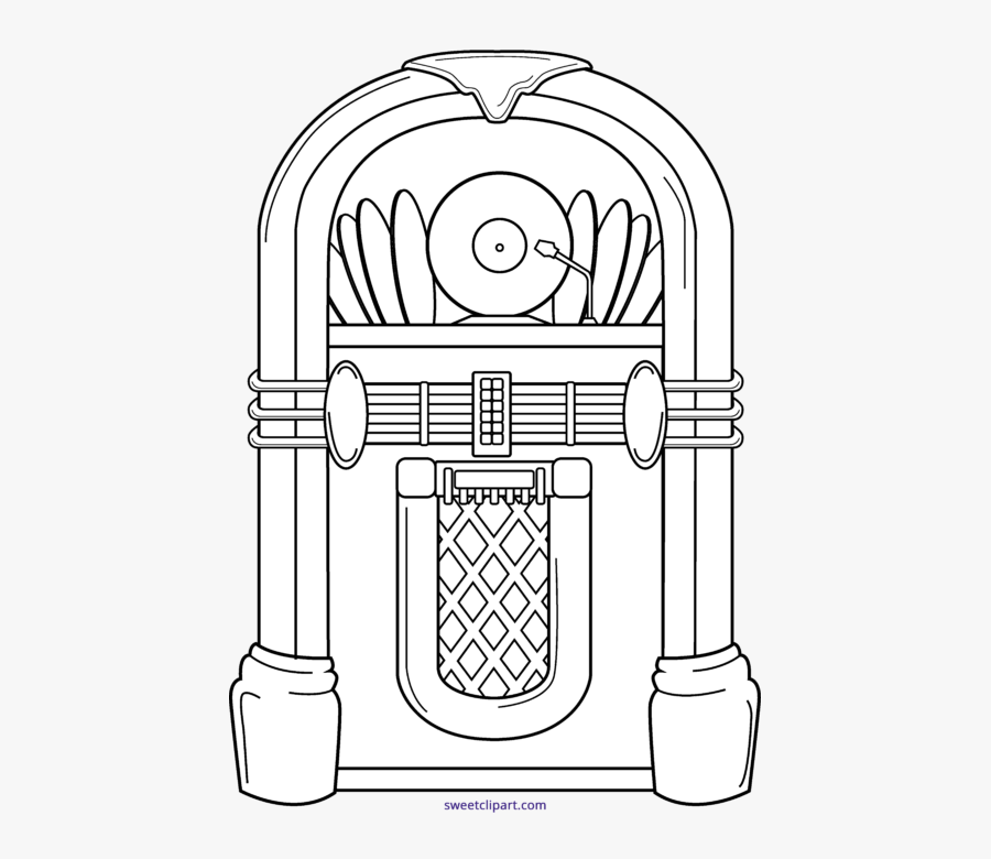 Jukebox Clipart Easy - Jukebox Coloring Page, Transparent Clipart