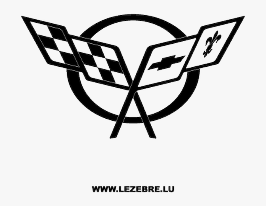 Chevrolet Corvette Logo Decal - Black And White Corvette Logo, Transparent Clipart