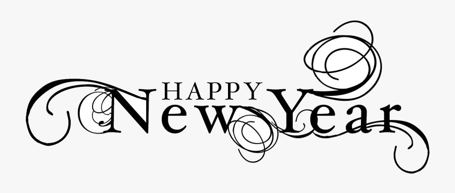 Happy New Year Free Clip Art Of Clipart Black And White - Happy New Year 2019 Clip Art, Transparent Clipart