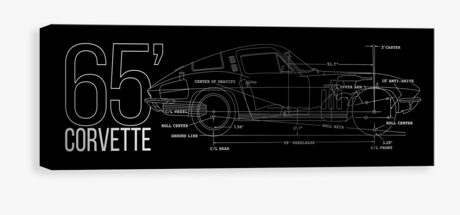 Corvette Sting Ray Line Drawing Panel - Dodge Charger Daytona, Transparent Clipart
